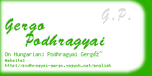 gergo podhragyai business card